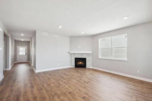 This living room allows for plenty of design options. Spec home, colors and finishes will vary.