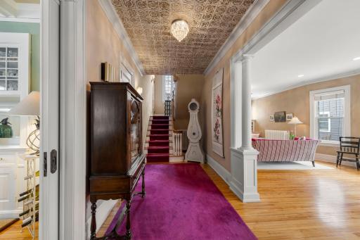 The view from the foyer into the spacious living room