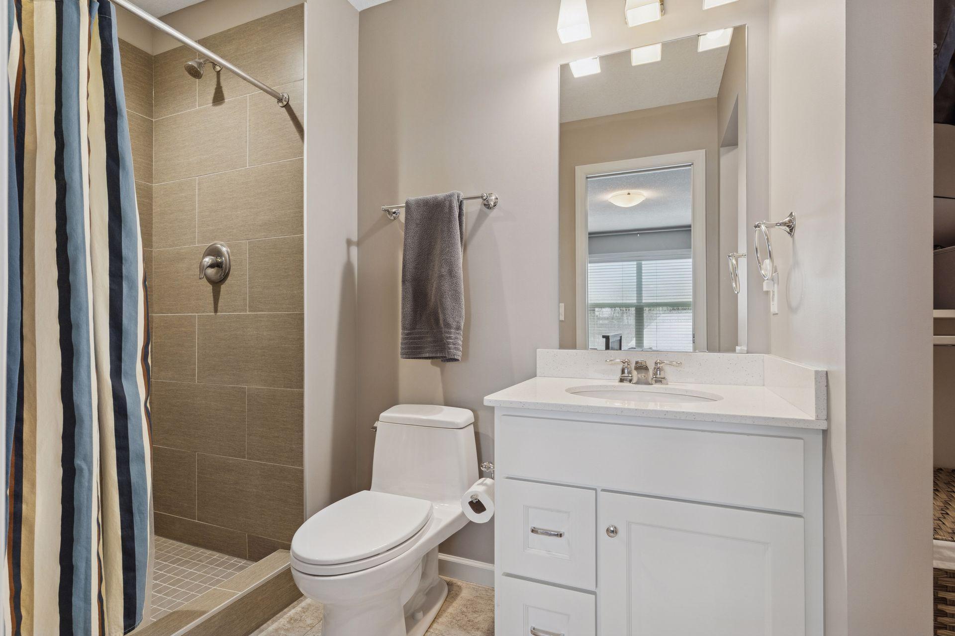 Private 3/4 tile bath in bedroom #4