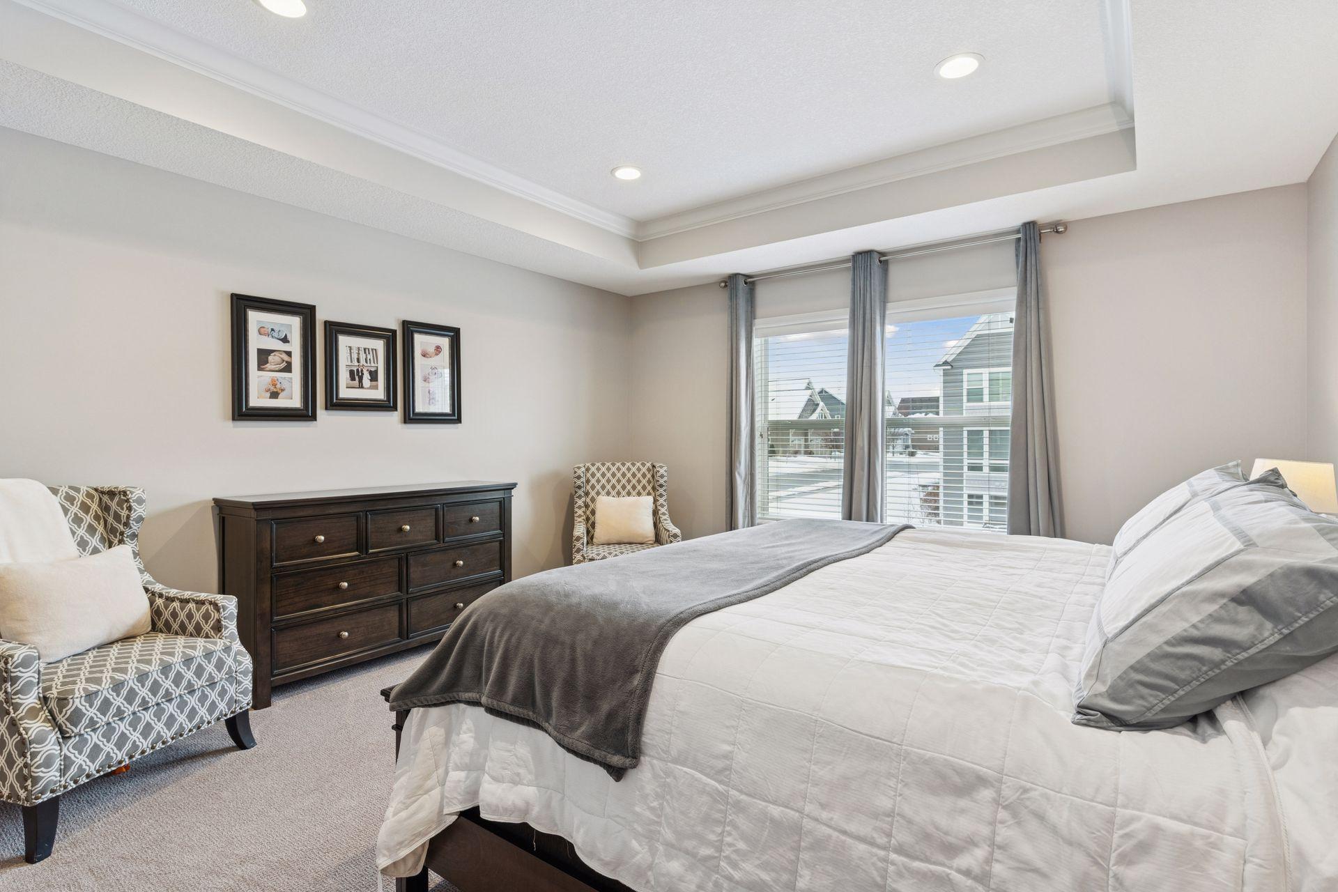 Primary suite with walk-in closet and tray-vault ceilings!
