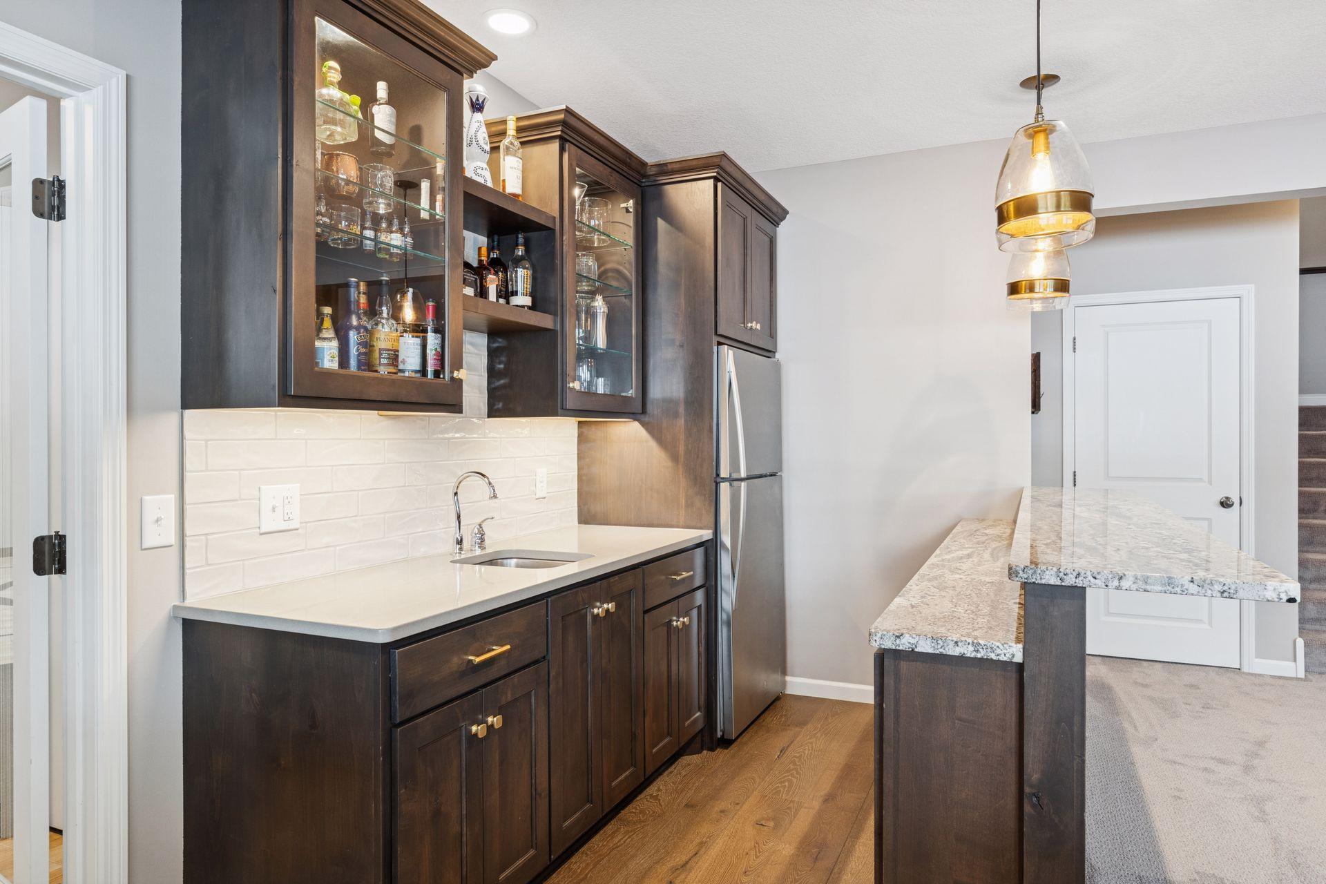Granite wet bar in lower level!
