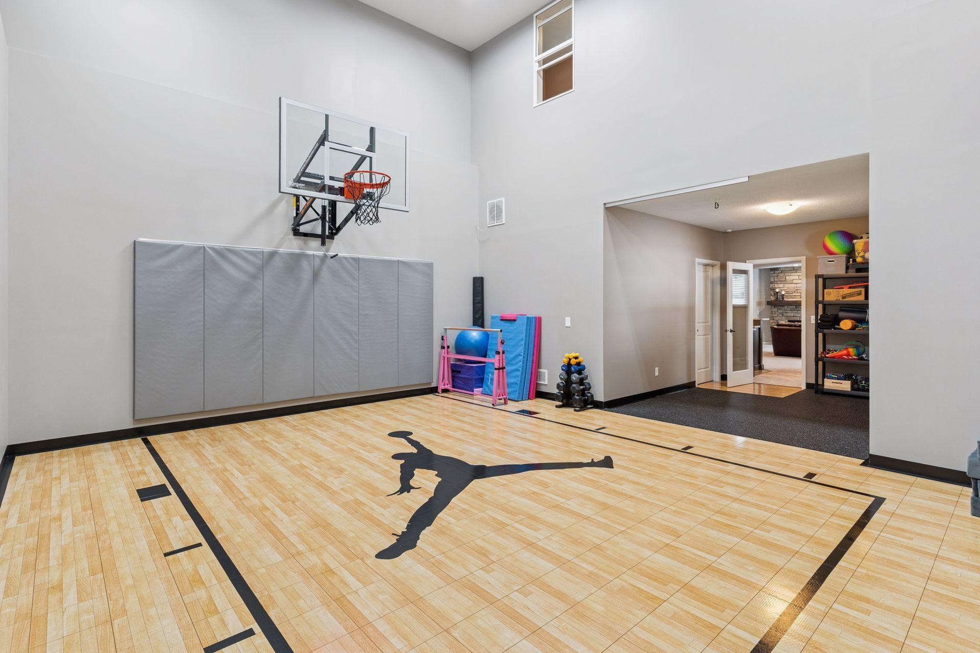Private in-home gym and adjacent exercise room