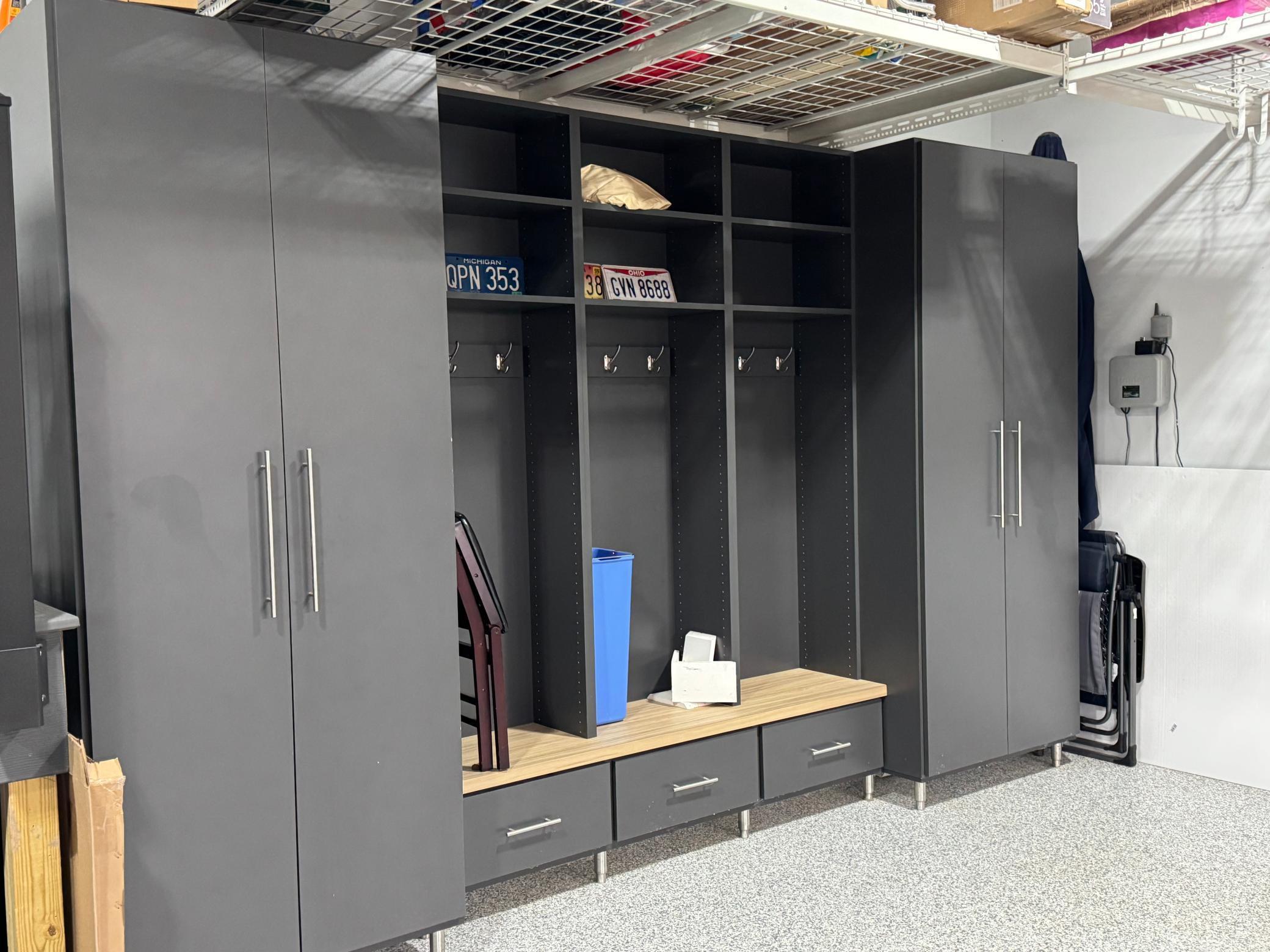 Garage organizers! Epoxy floor in garage.