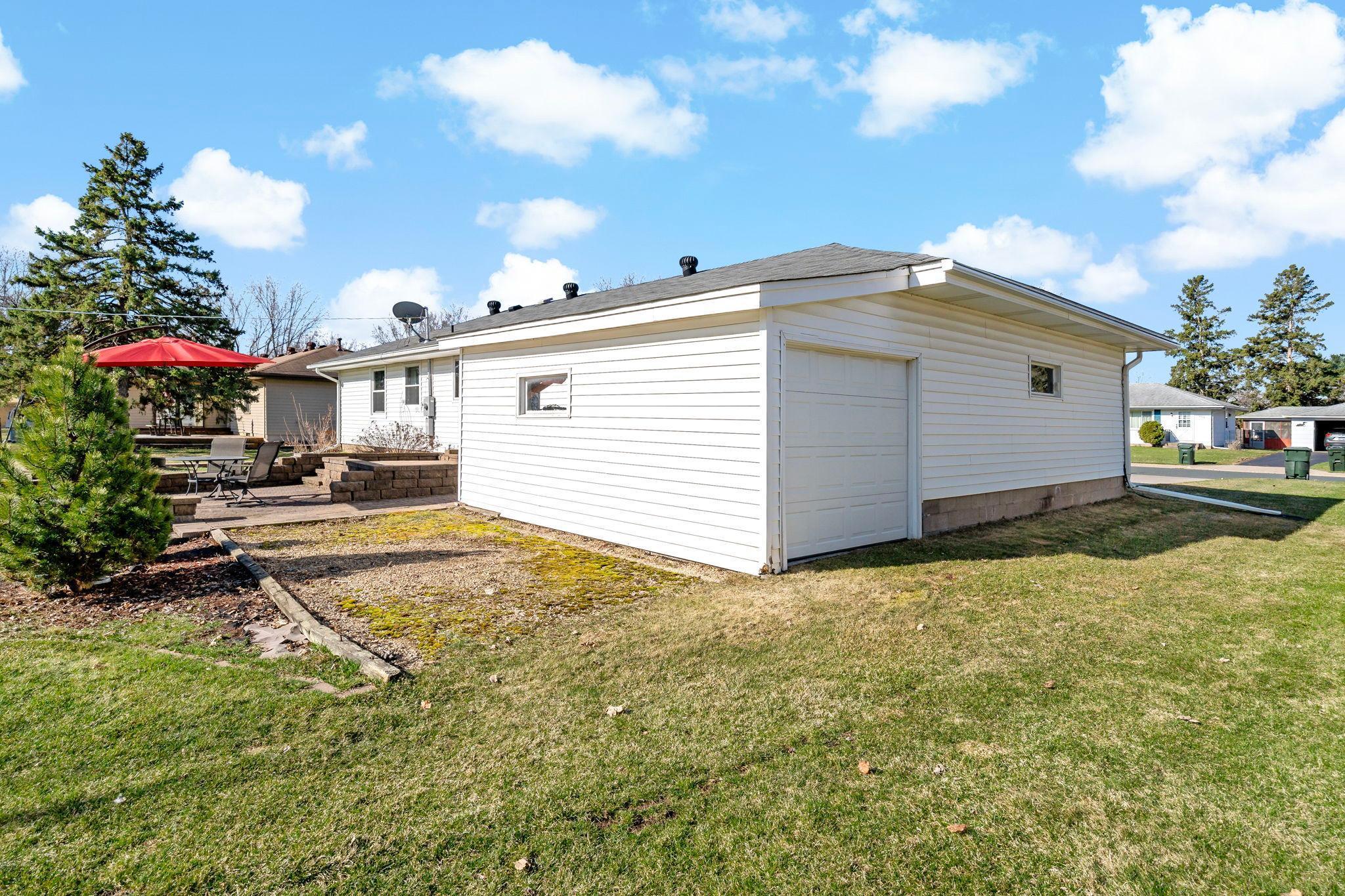 Storage/ garden shed with gravel pad for outdoor storage