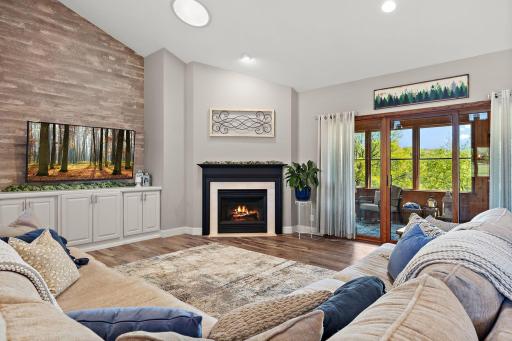 Enjoy the cozy fireplace with great views of the outdoors and nature!