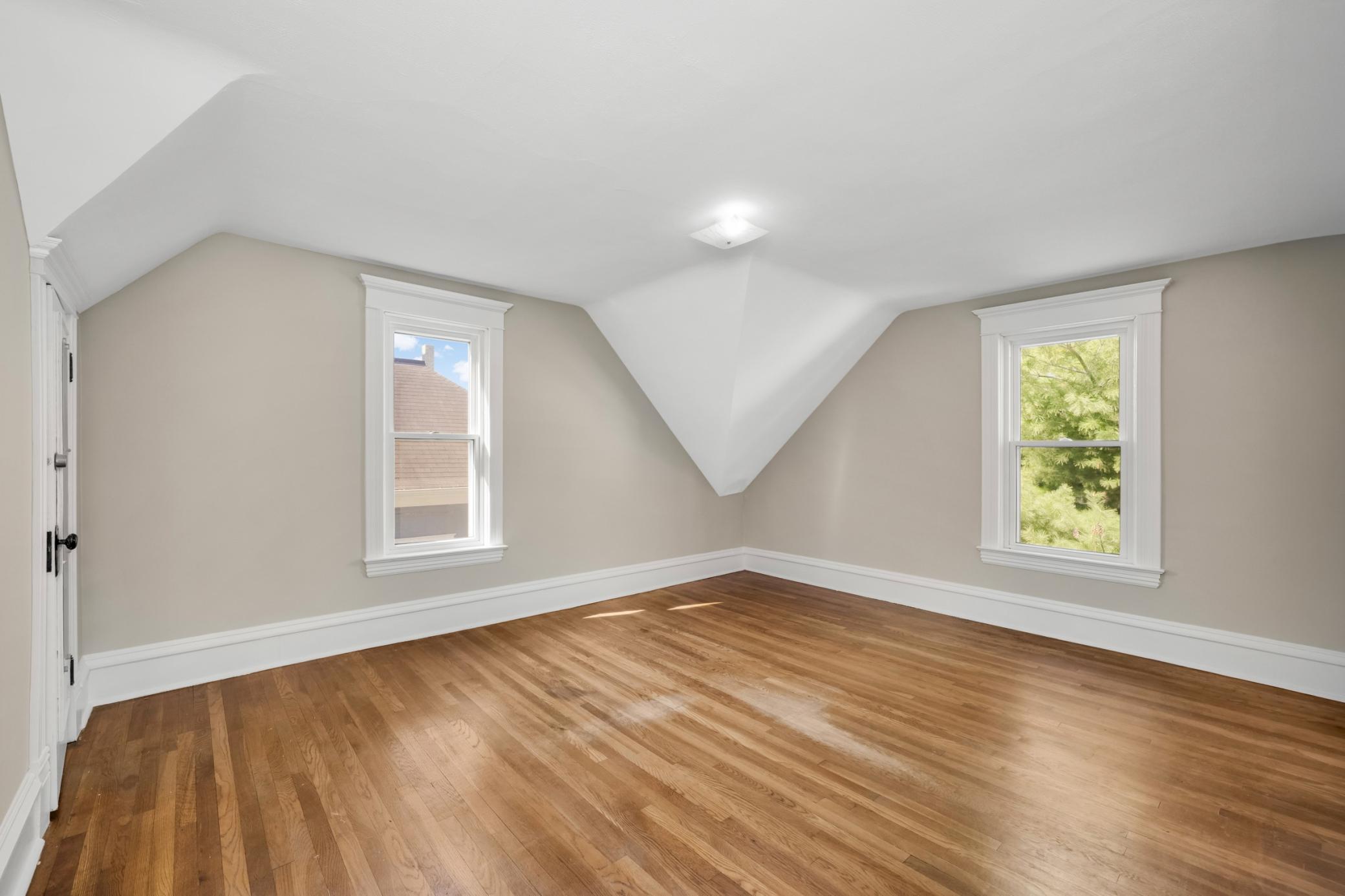 Both bedrooms located on the upper level.