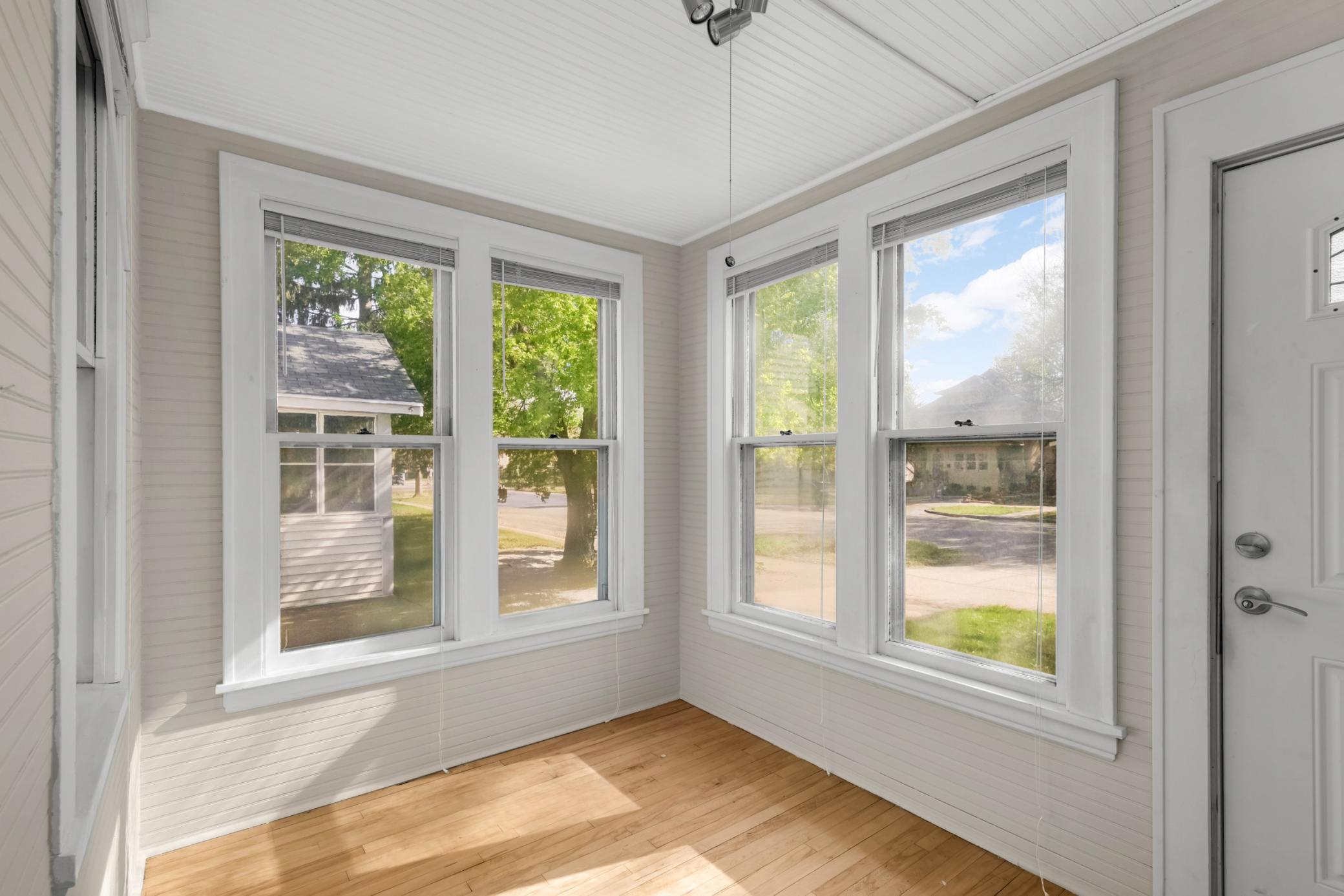 3-season front porch makes a great spot to enjoy morning coffee.
