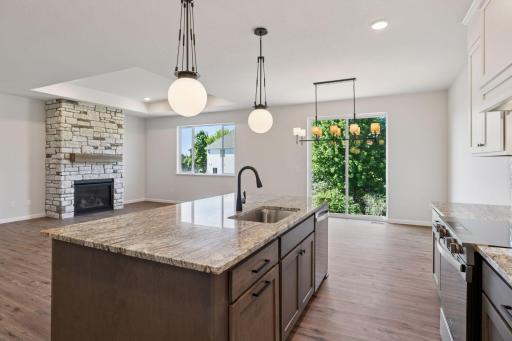 Photo is of a completed Carlton home with same selections and exterior. Some interior items may differ.