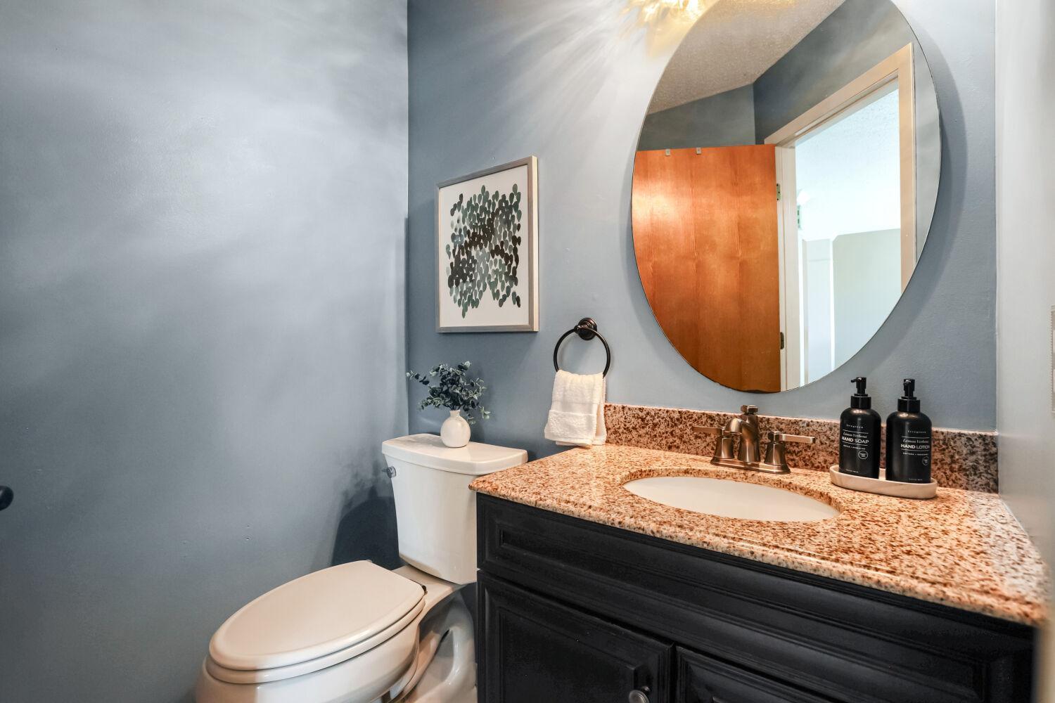 Powder room off the kitchen
