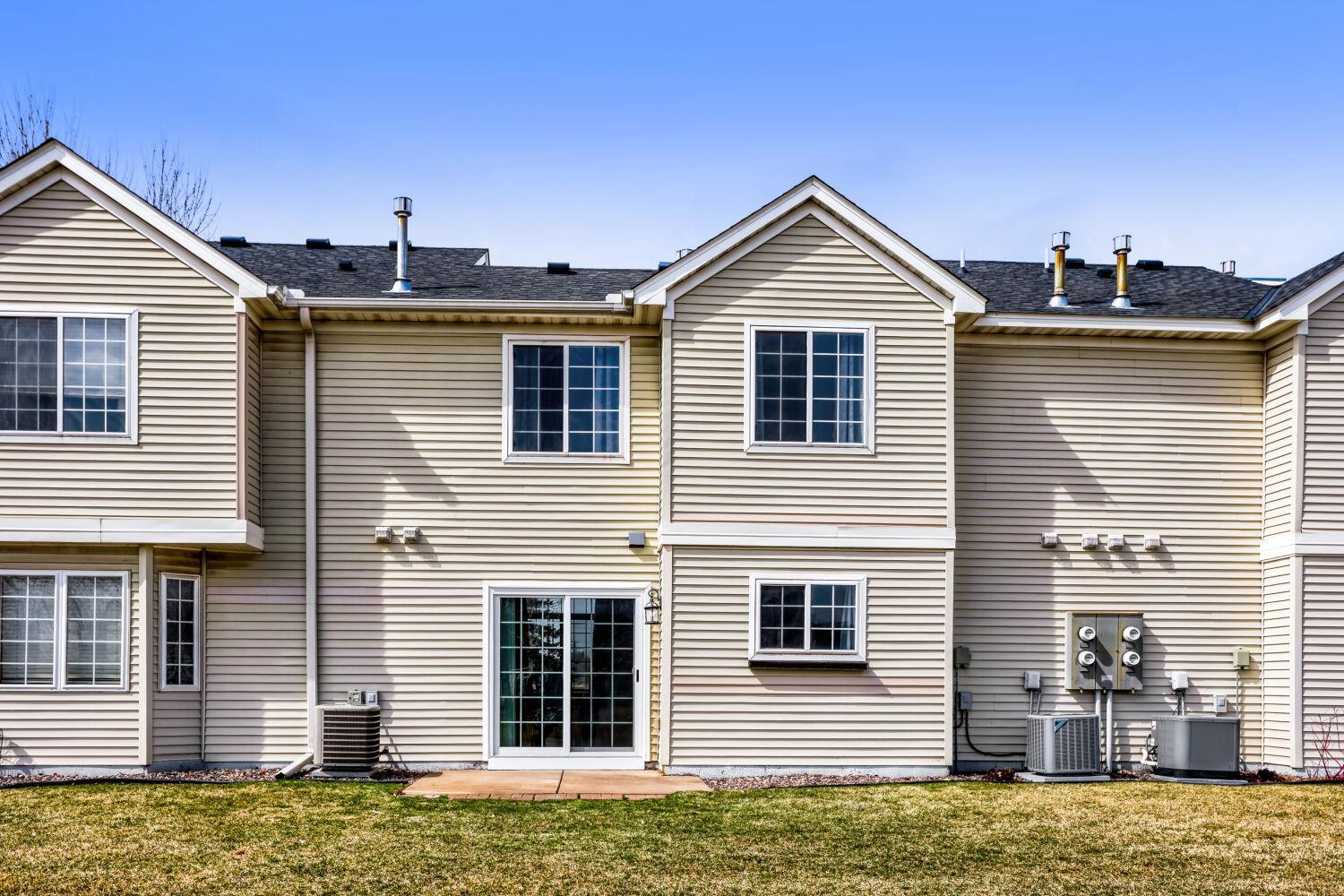 back patio area, looks over pond