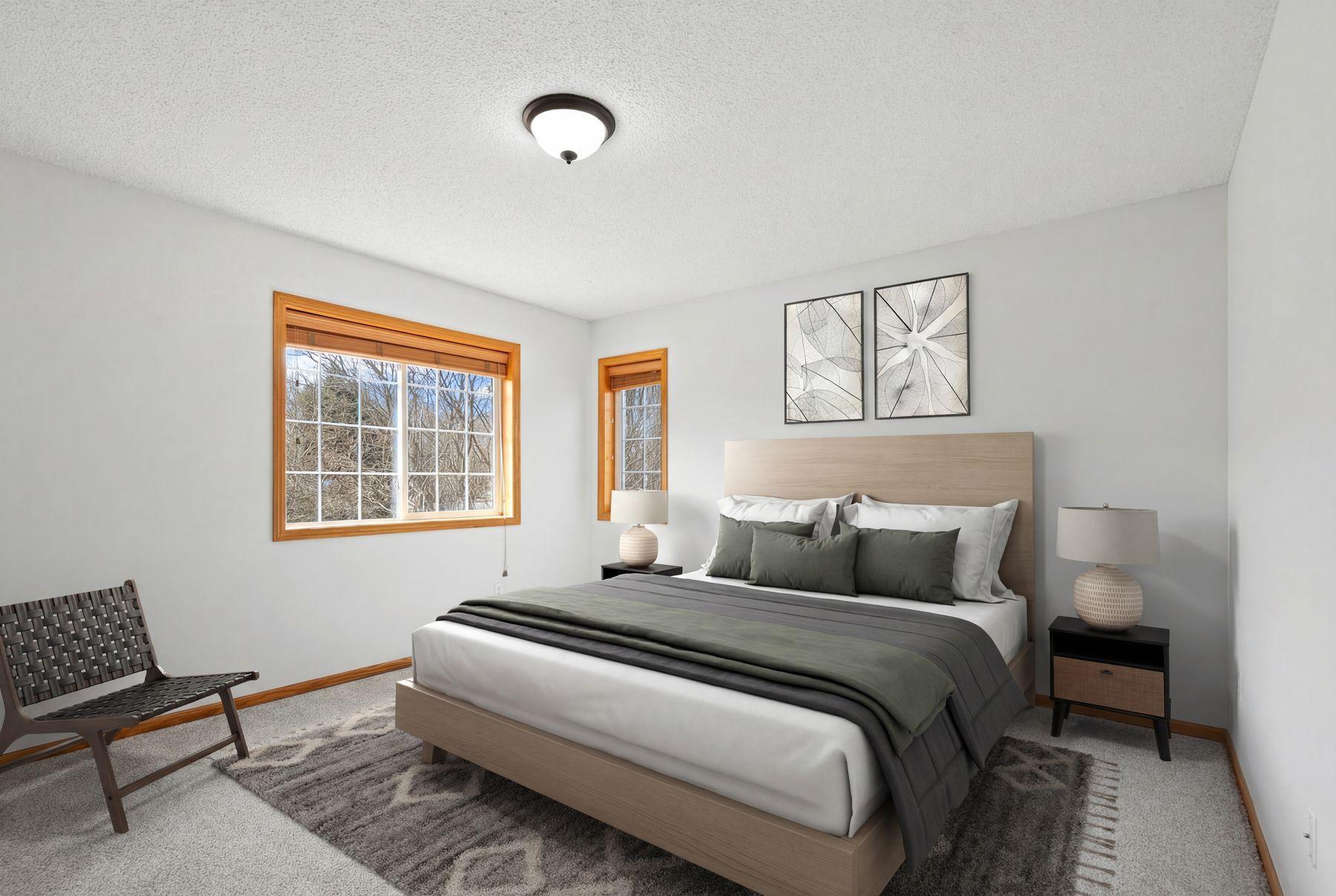 Virtual staged bedroom