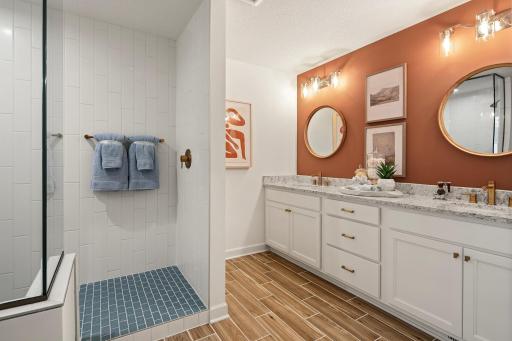 Step into your daily reset - plenty of counter space and a layout designed to keep mornings smooth *photo of model home (design options may vary)