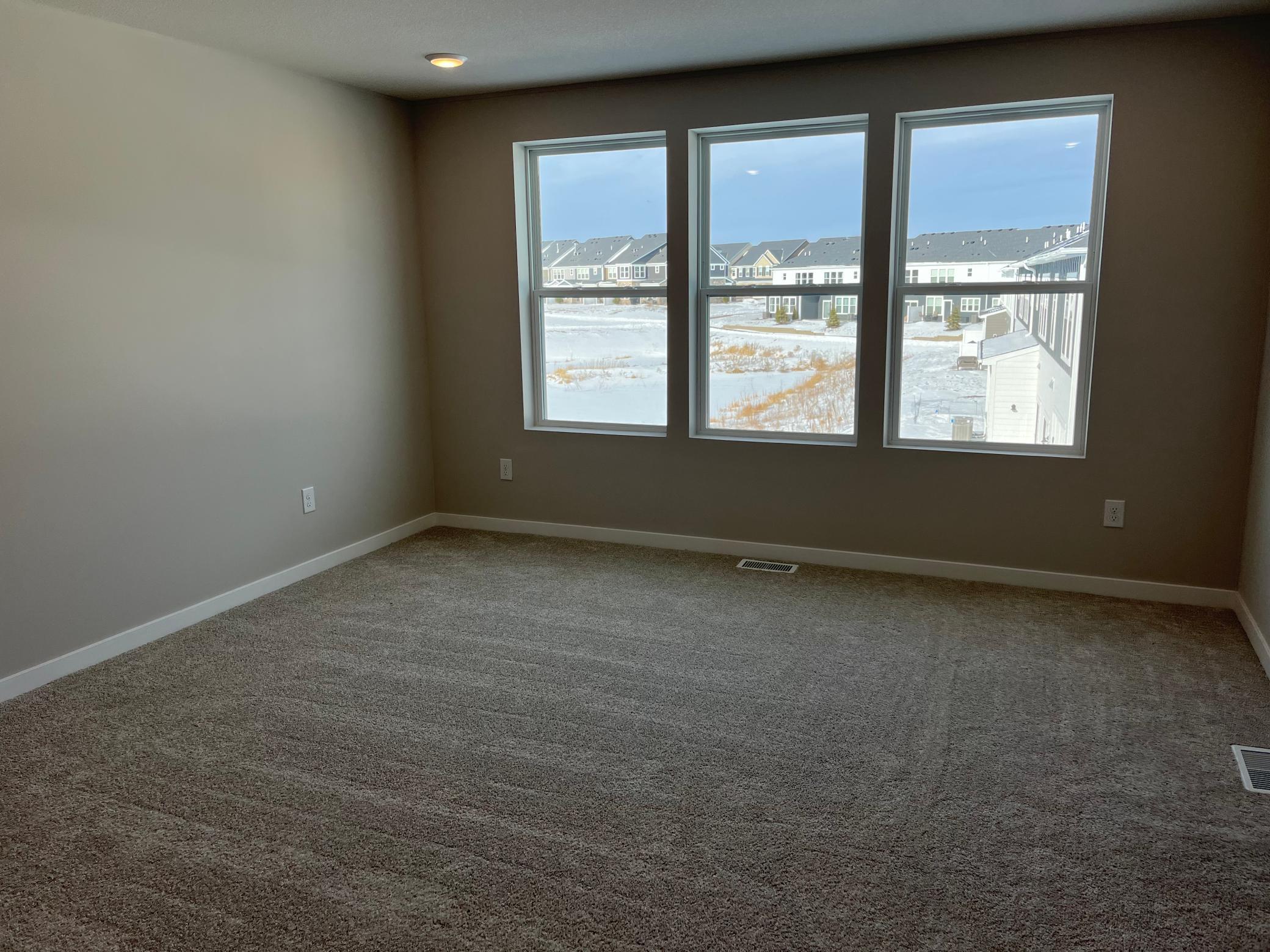 Beautiful pond view outside primary bedroom