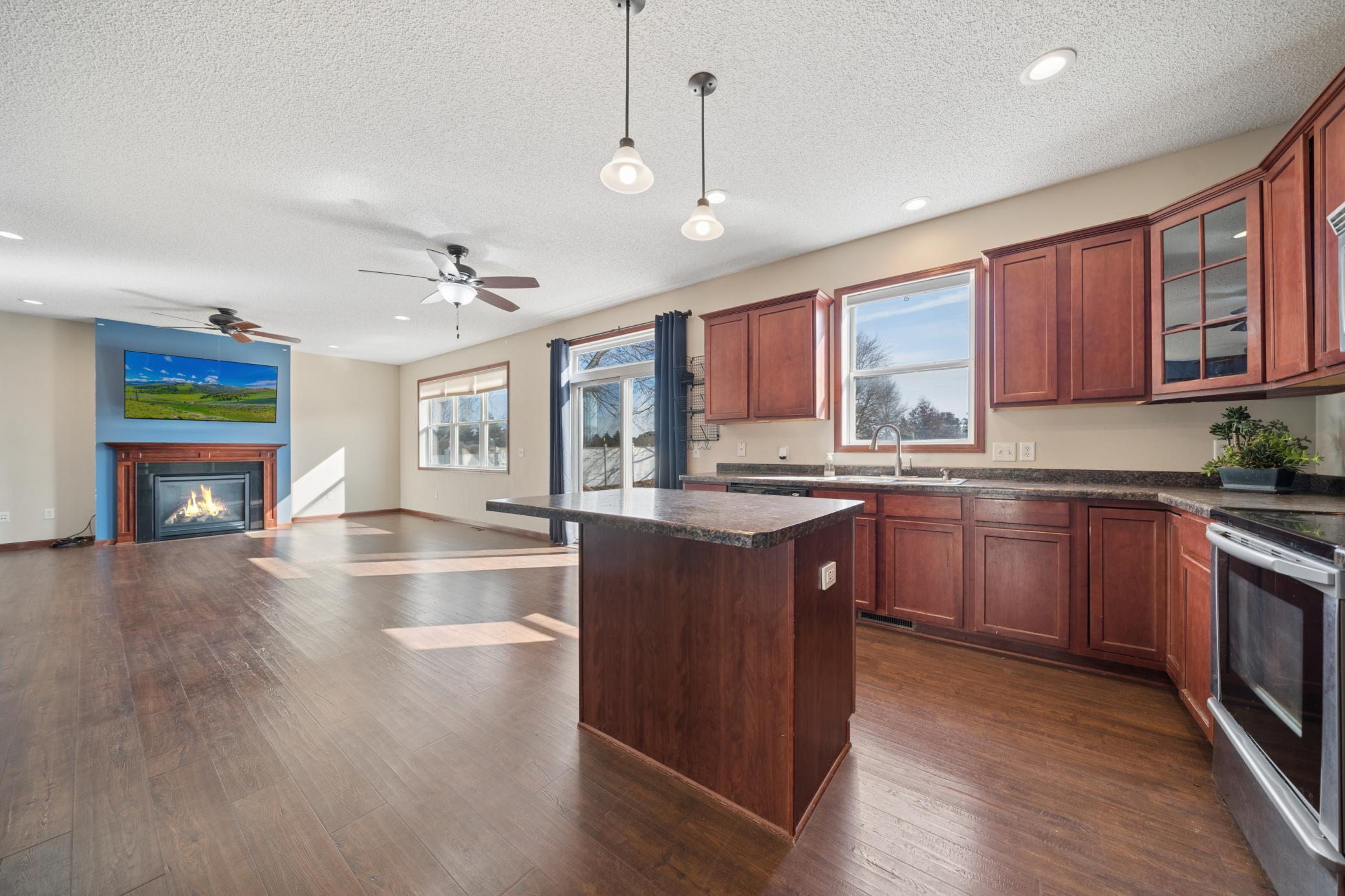 Open floor plan creates an inviting environment to connect with family and friends