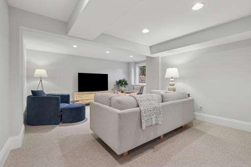 Great space for rec room, movie watching or add a billiard or ping pong table.