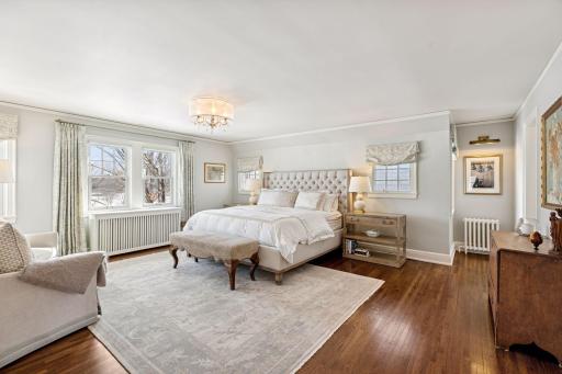 A spacious primary retreat designed for relaxation.