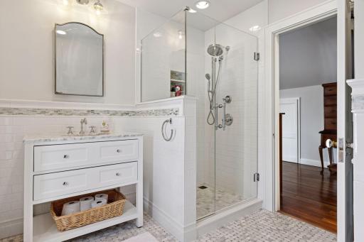 A private bath adds comfort and independence to this upper level.