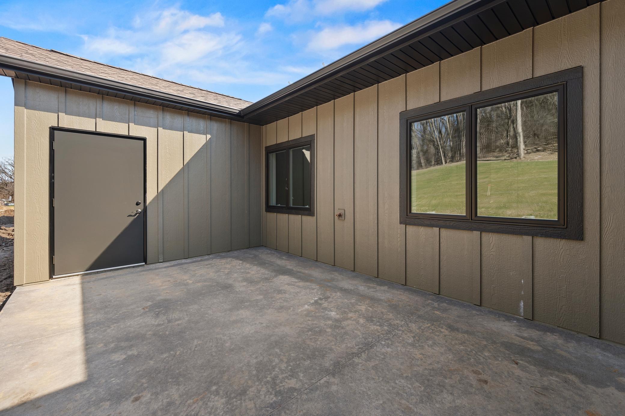 Private Patio w/ 12' x 5' Insulated Storage Unit