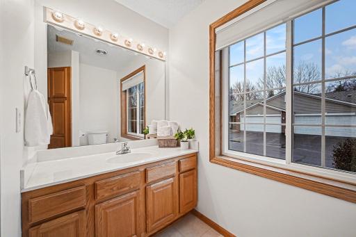 Roomy secondary bathroom with shower and bathdtub