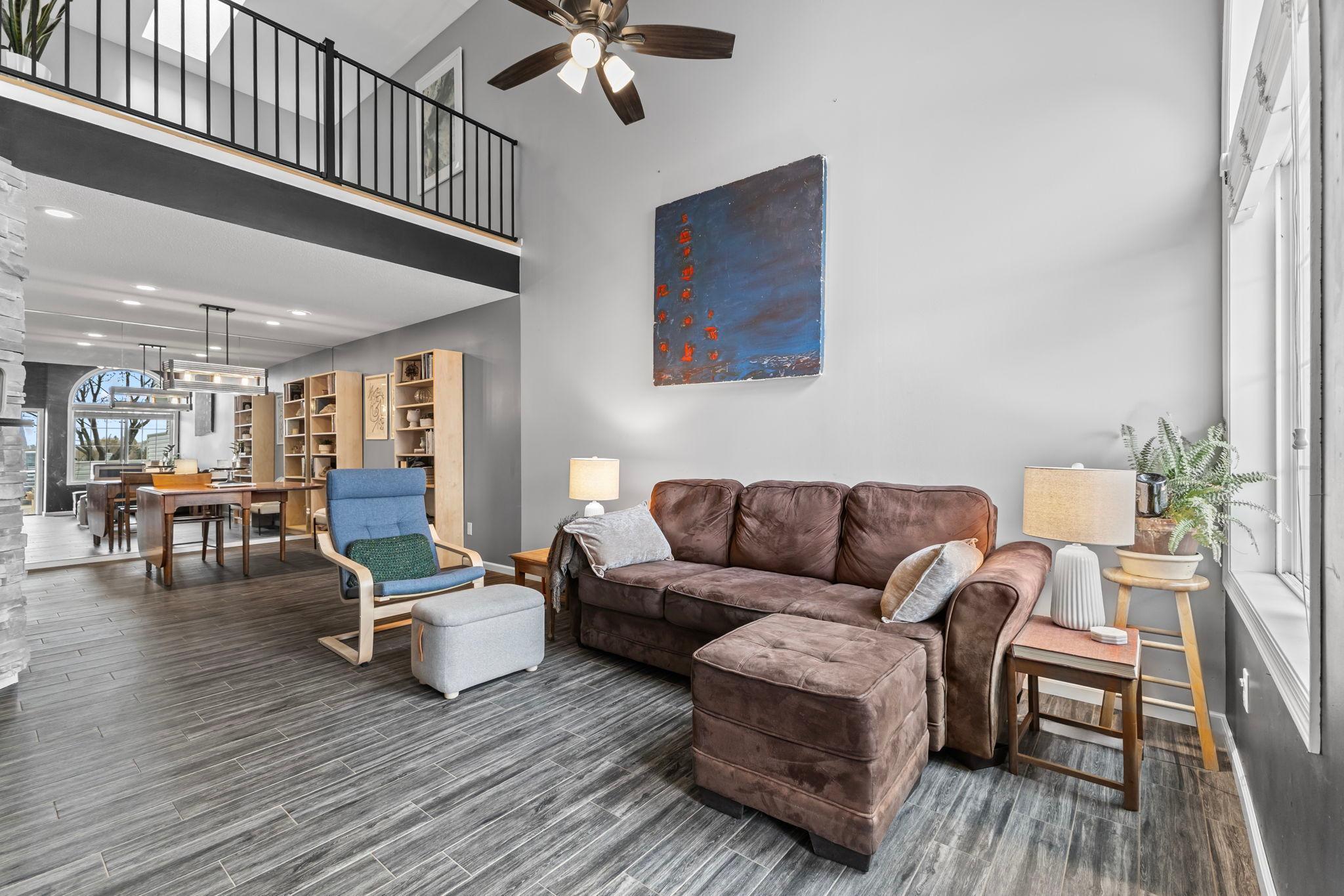 The loft above can be used for a variety of uses to suite your needs.