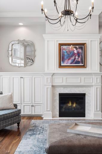 Gas fireplace and more storage with television in cabinet