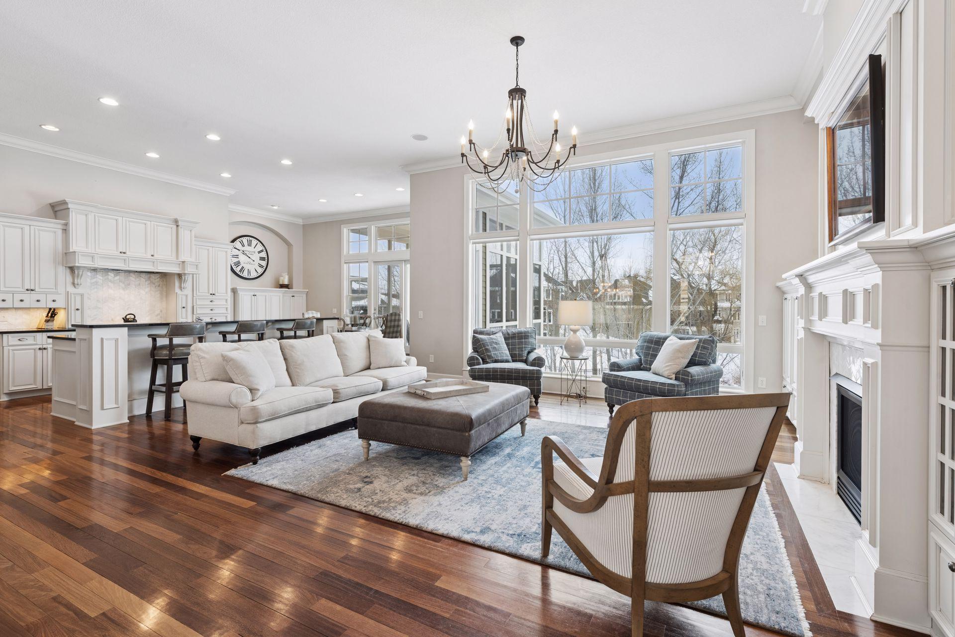 View of living room from front entry