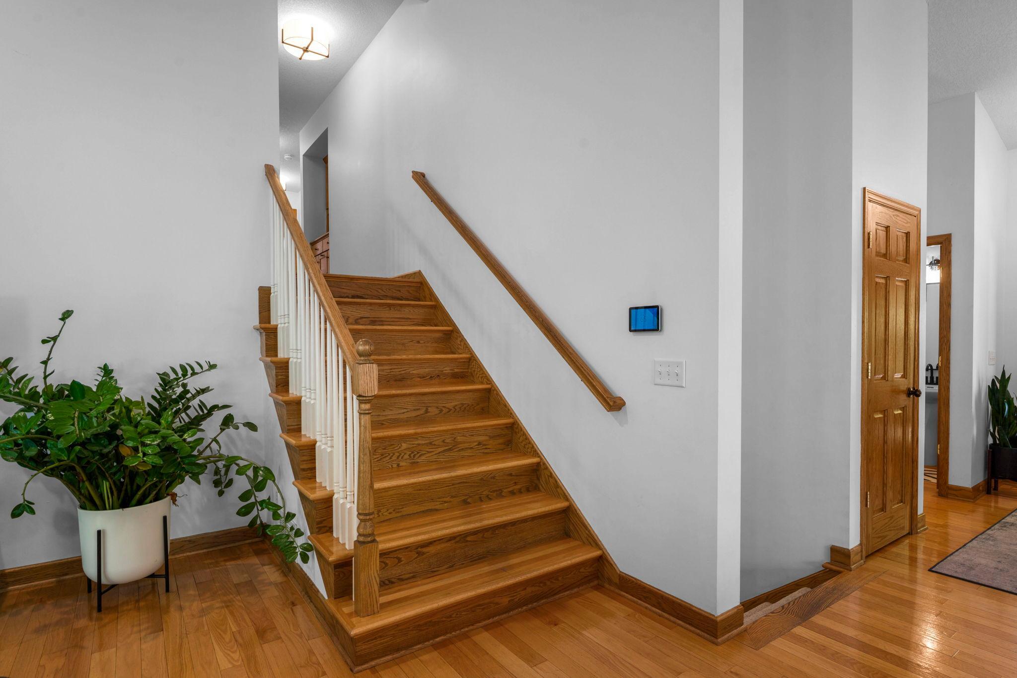 Stairs to upper level from main
