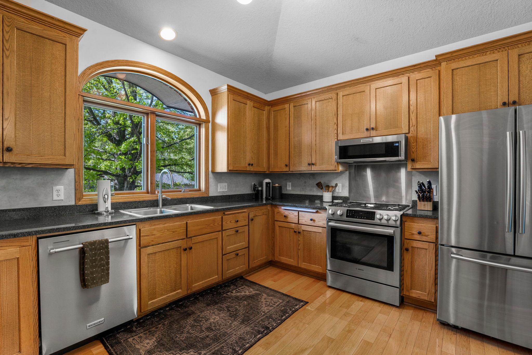 Craftsman style cabinetry features tons of storage