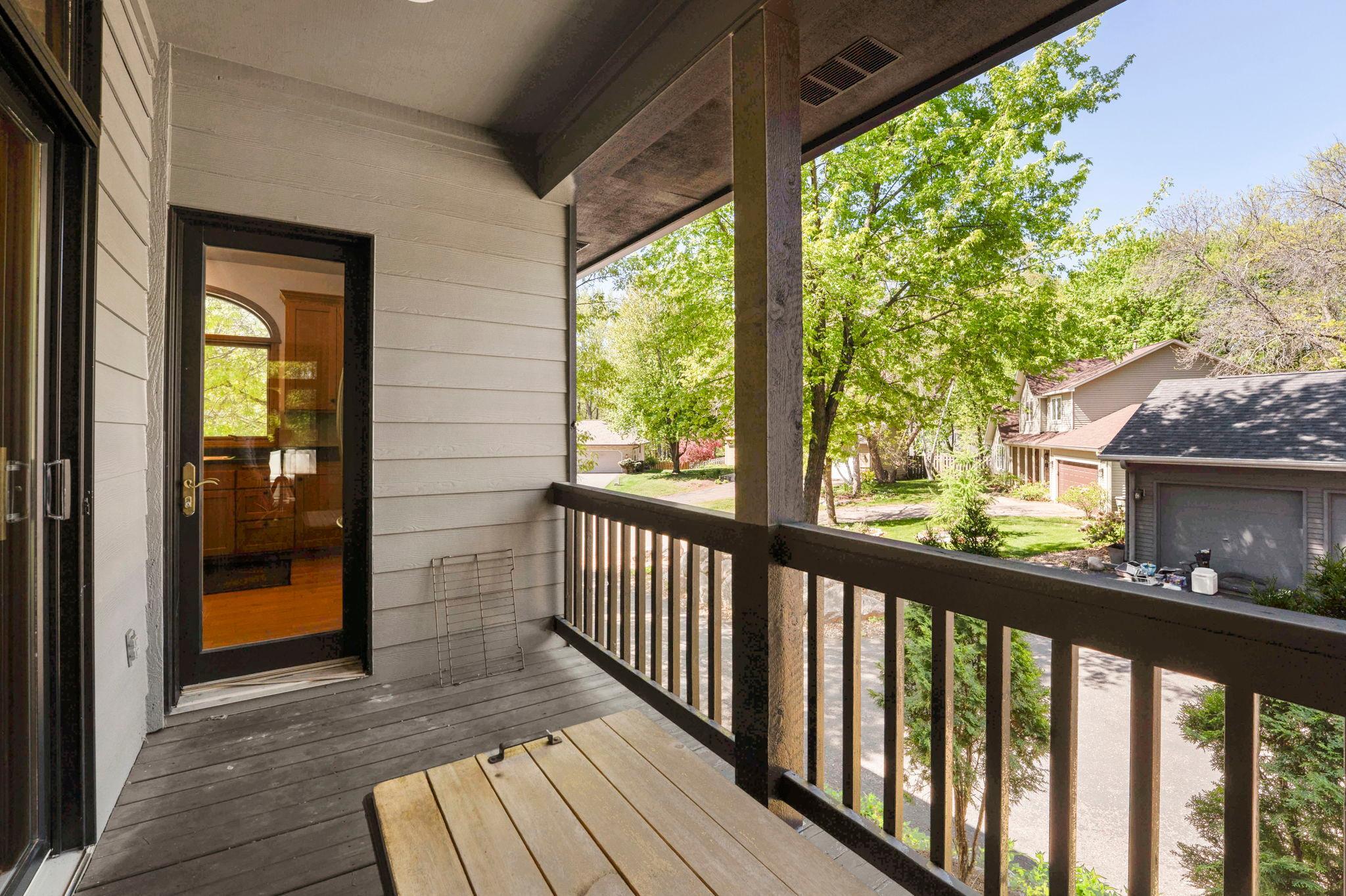 Balcony off kitchen and dining area
