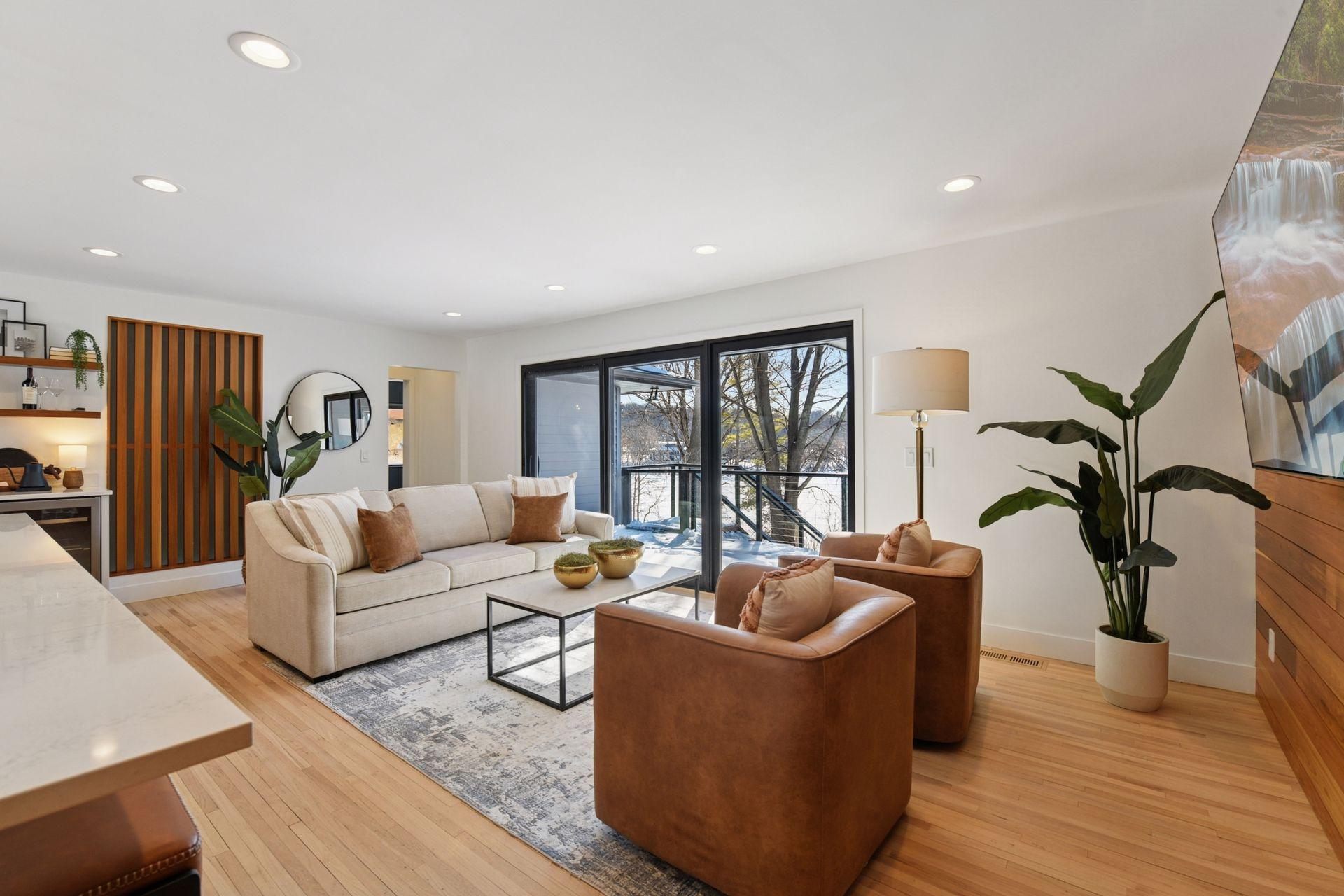 Solid wood floors - All new windows to capture the views