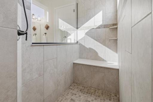 Roll-in, Walk-In 10x4 Tile Shower w/a Bench Seat