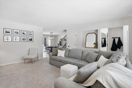 The home has a nice cozy feel to it. The living room in the front of the home is spacious and connects nicely to the kitchen area.