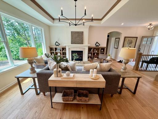 Great Room with Dramatic Box Vault Ceiling