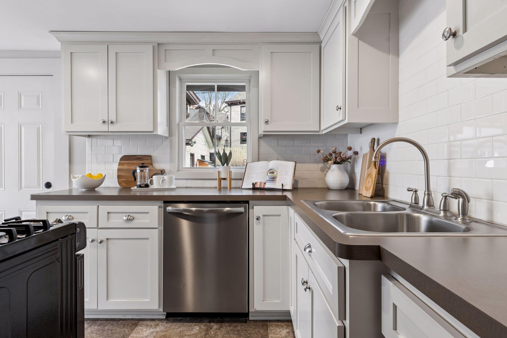 Updated kitchen with custom cabinetry