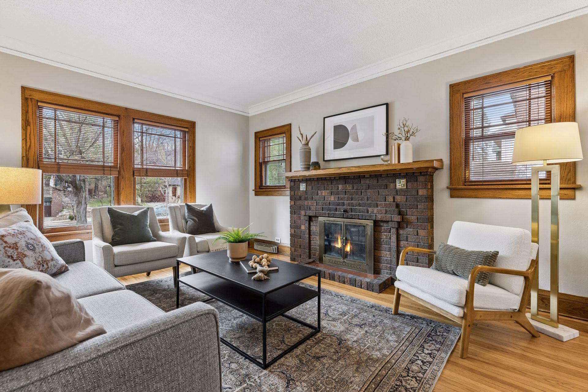 Enjoy a cozy fireplace