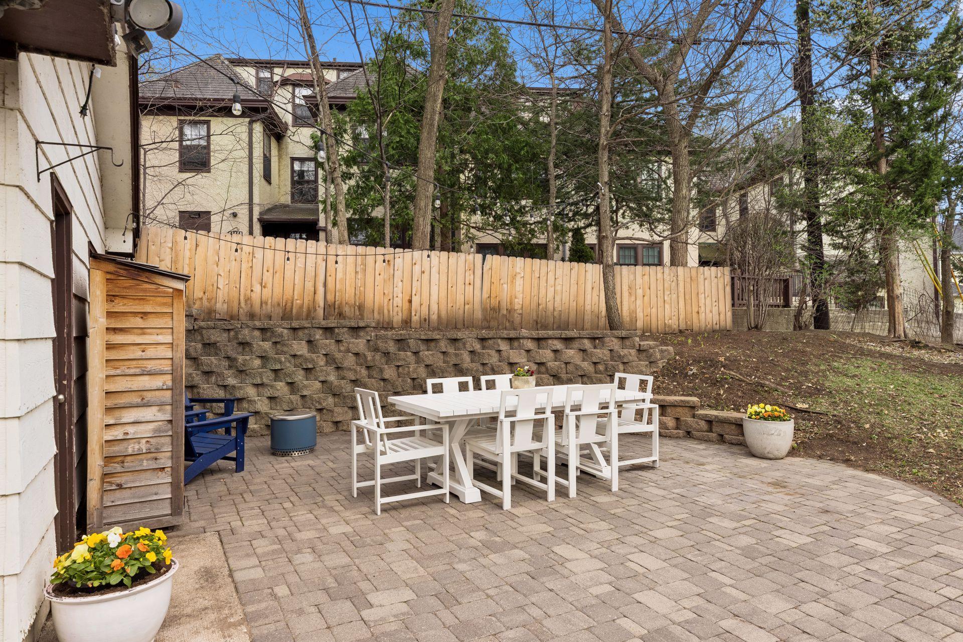 Large paver patio for seasonal dining