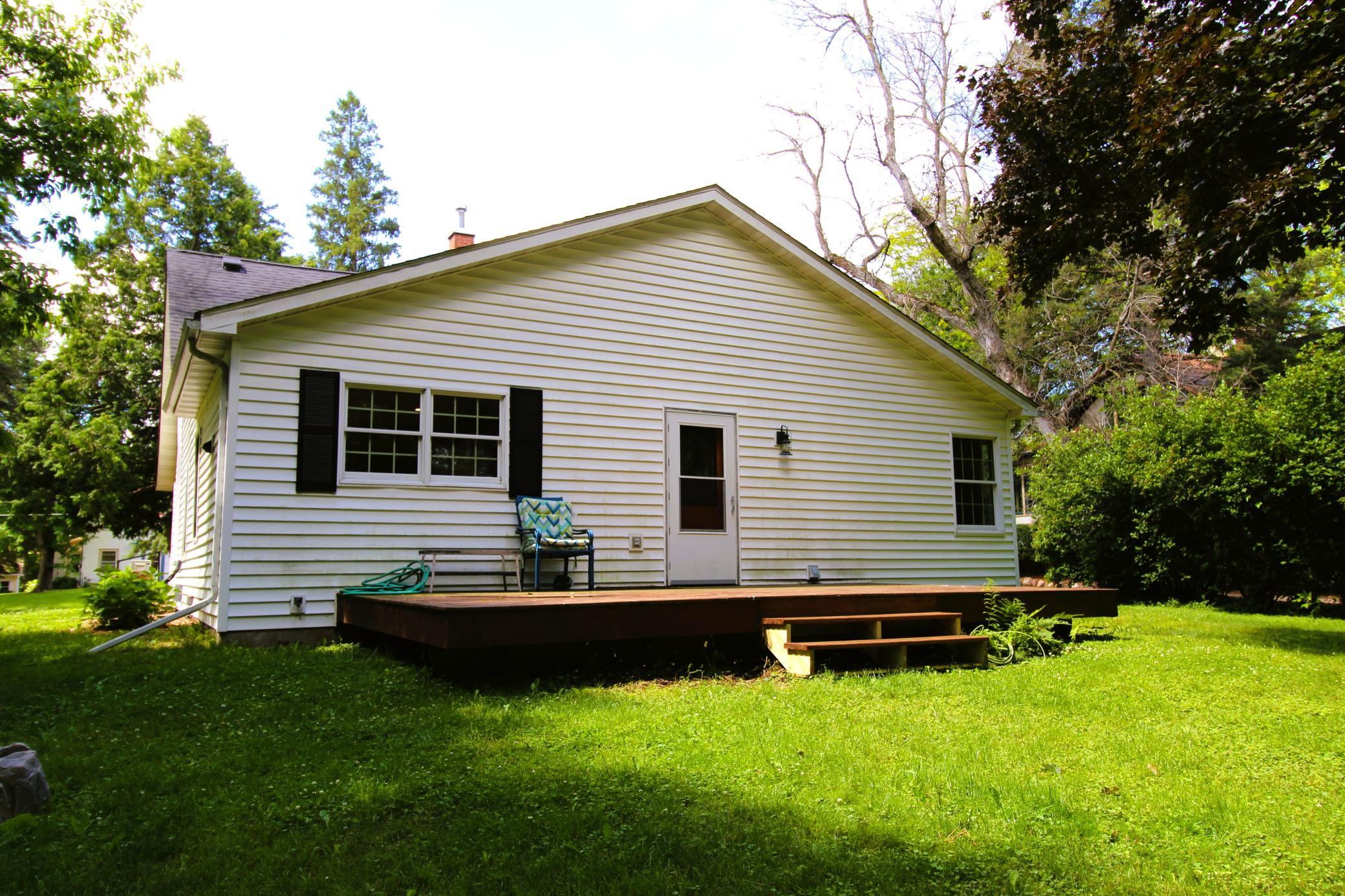Back of home with nice sized deck!