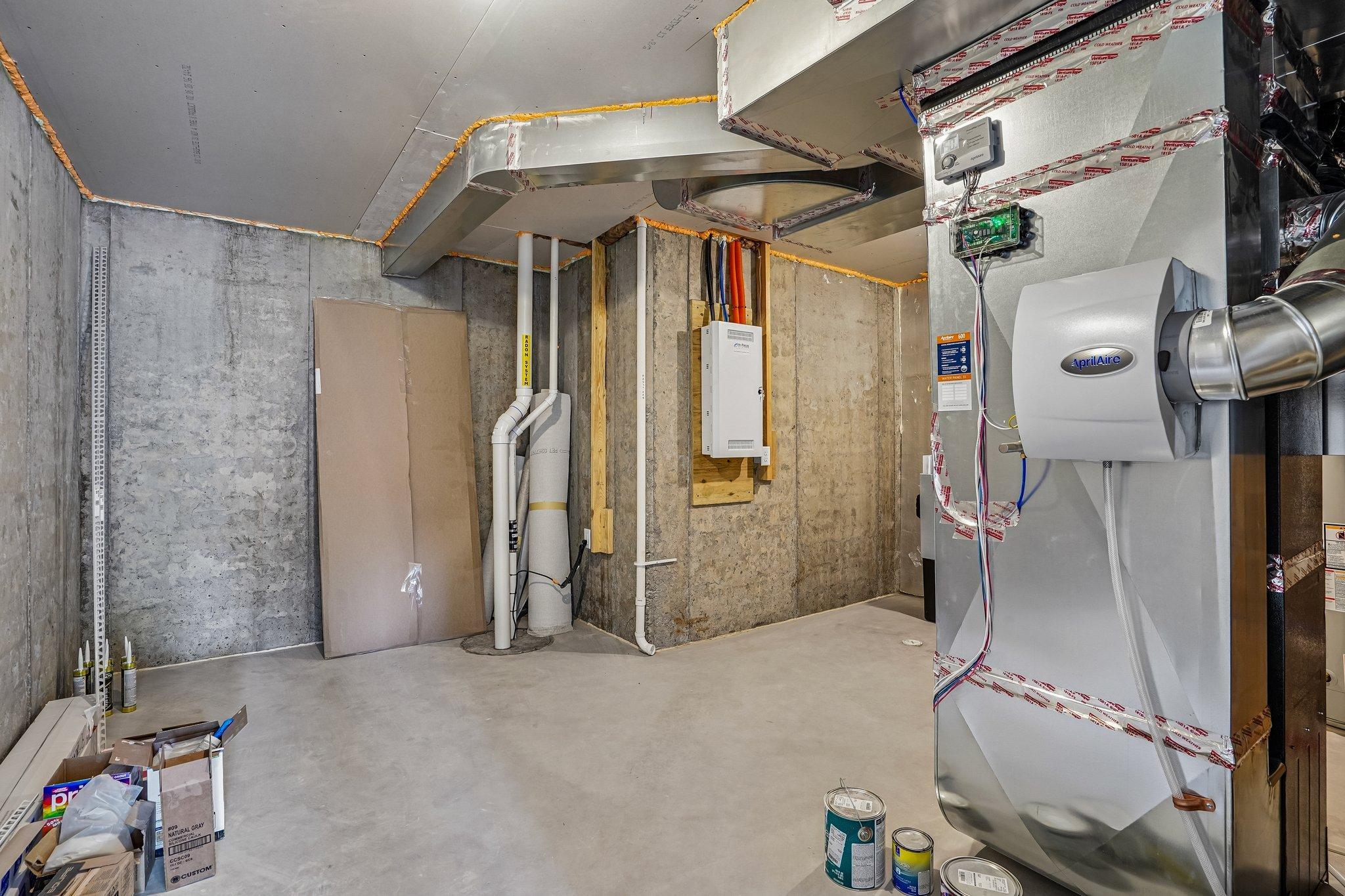 Lower Level Mechanical Room and Storage Space