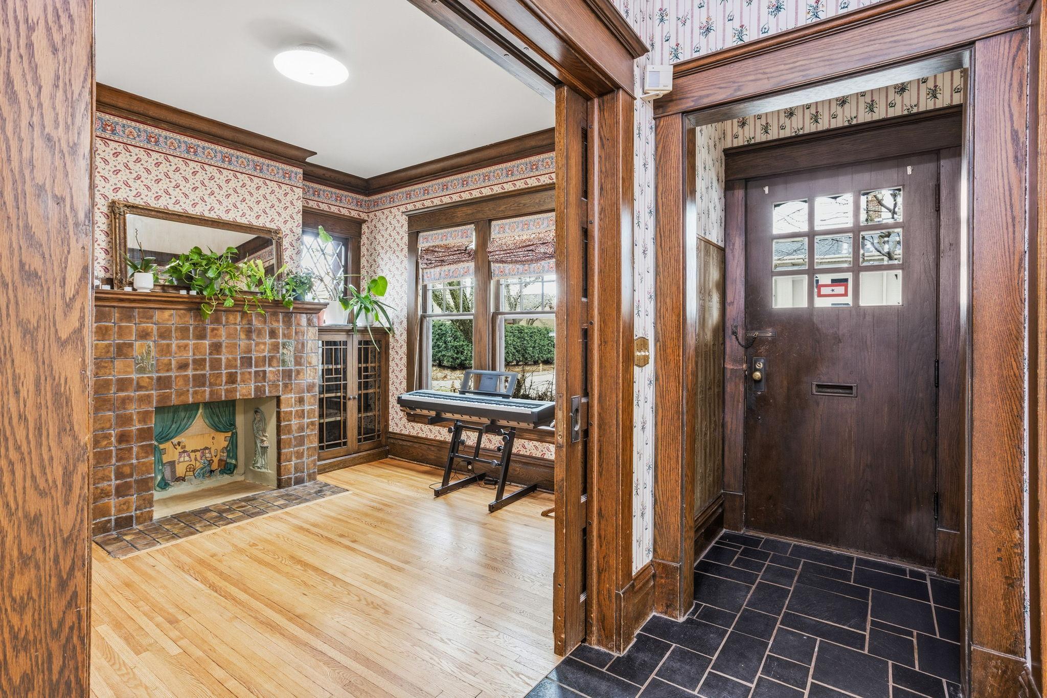 Slate floor entry and vestibule welcome you at the front door.