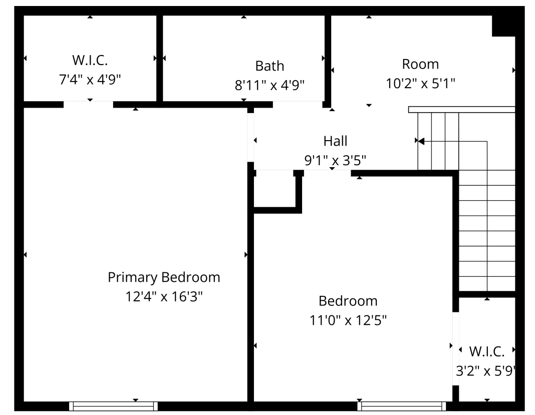 Upper level floor plan