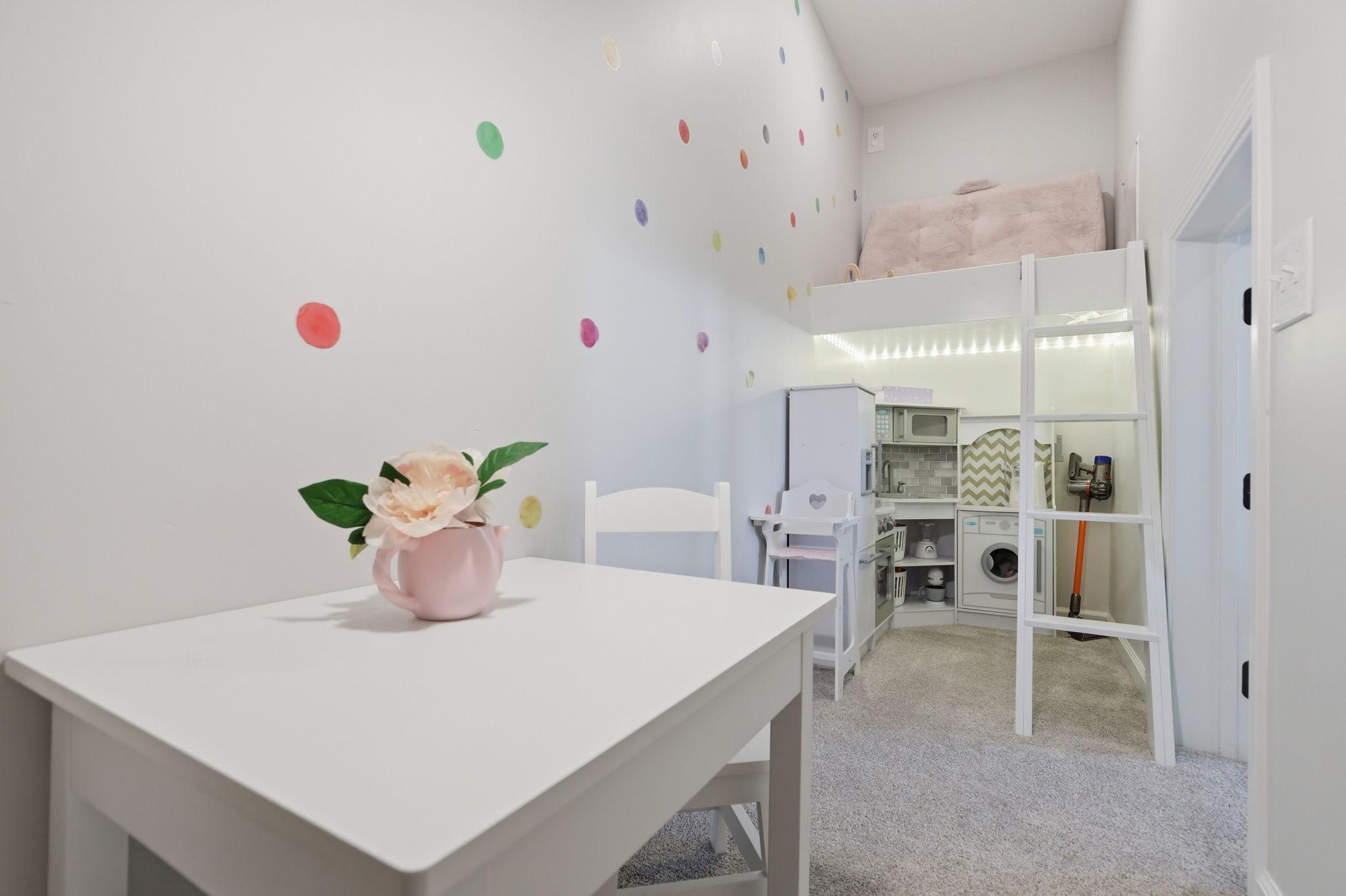 Creatively designed to maximize space while providing a charming and unexpected area.