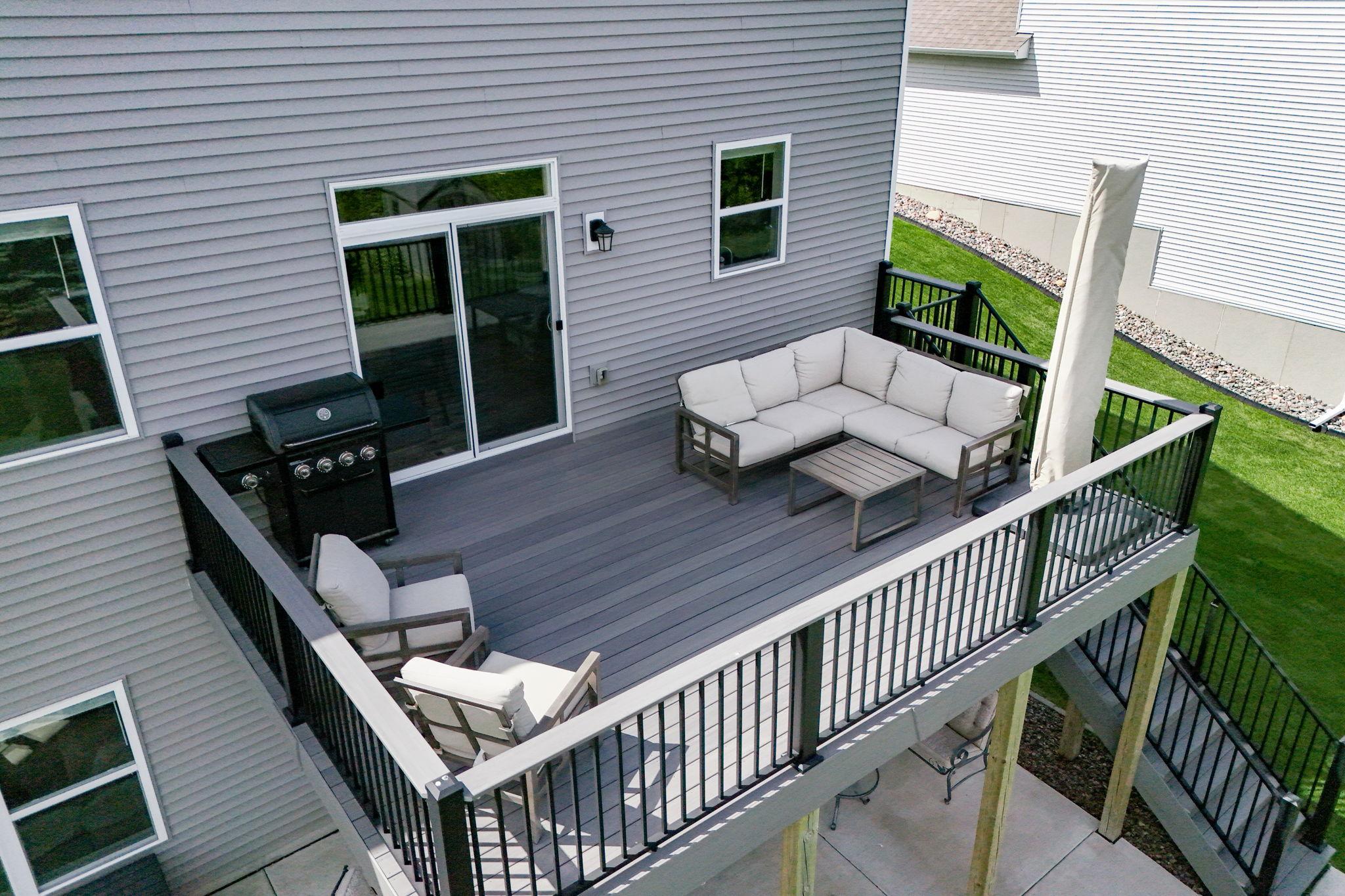 Spacious maintenance-free deck (2021) offers a durable and low-maintenance outdoor space.
