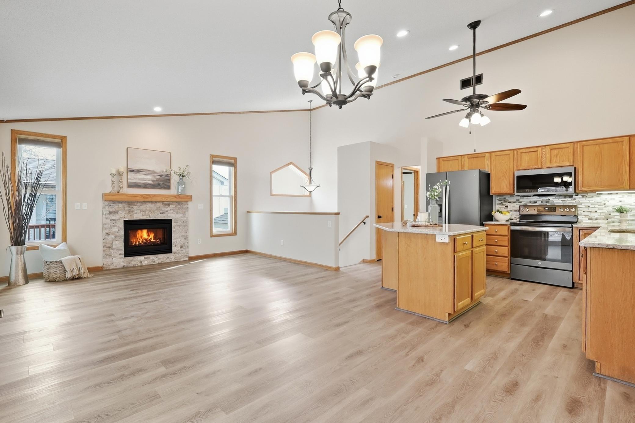 This entire home has been freshly painted with new vinyl plank flooring on main level and all new carpet. So many updates here to enjoy!