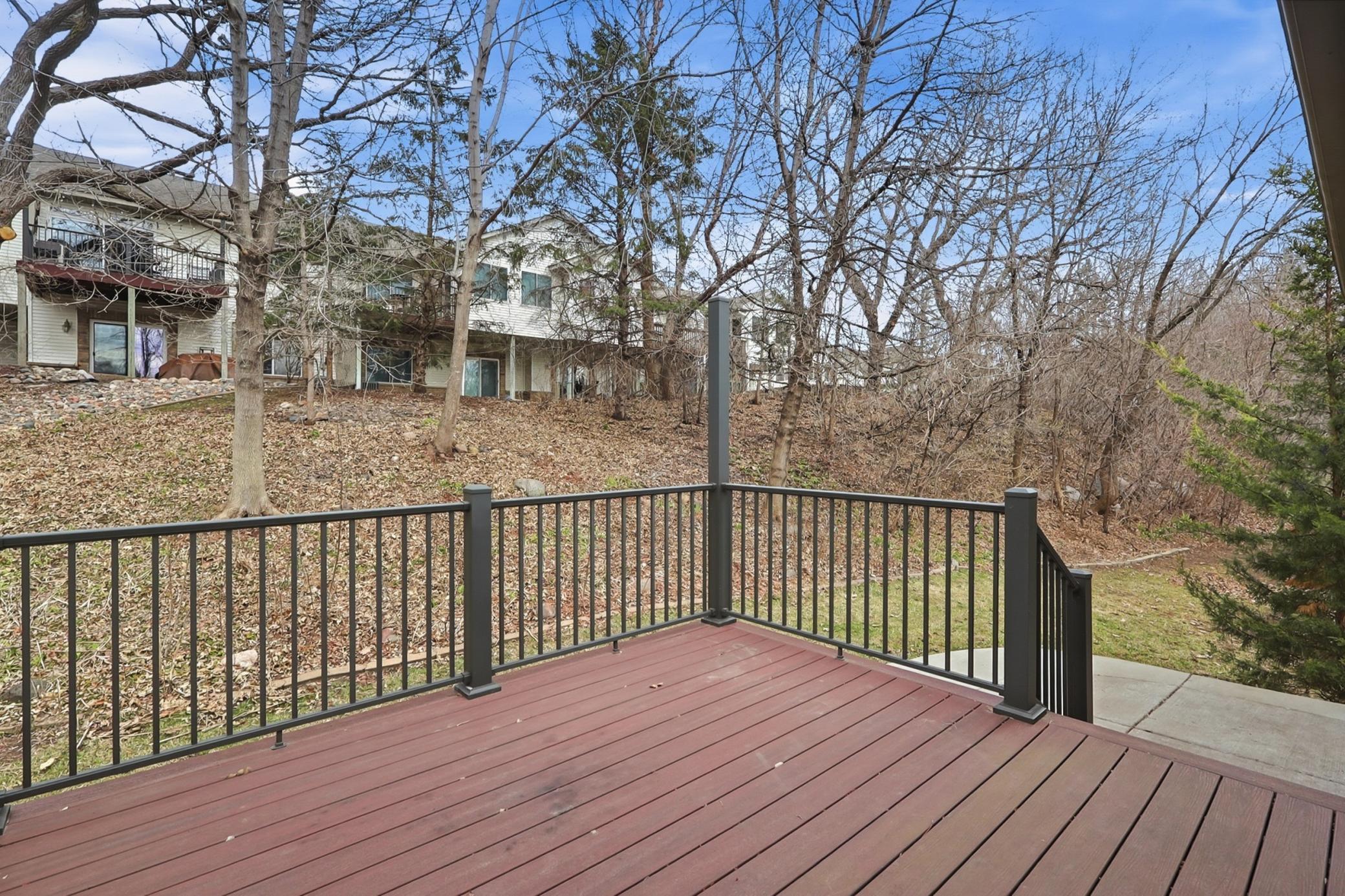 Maintenance free deck with semi private setting, hard to find this in a townhome.