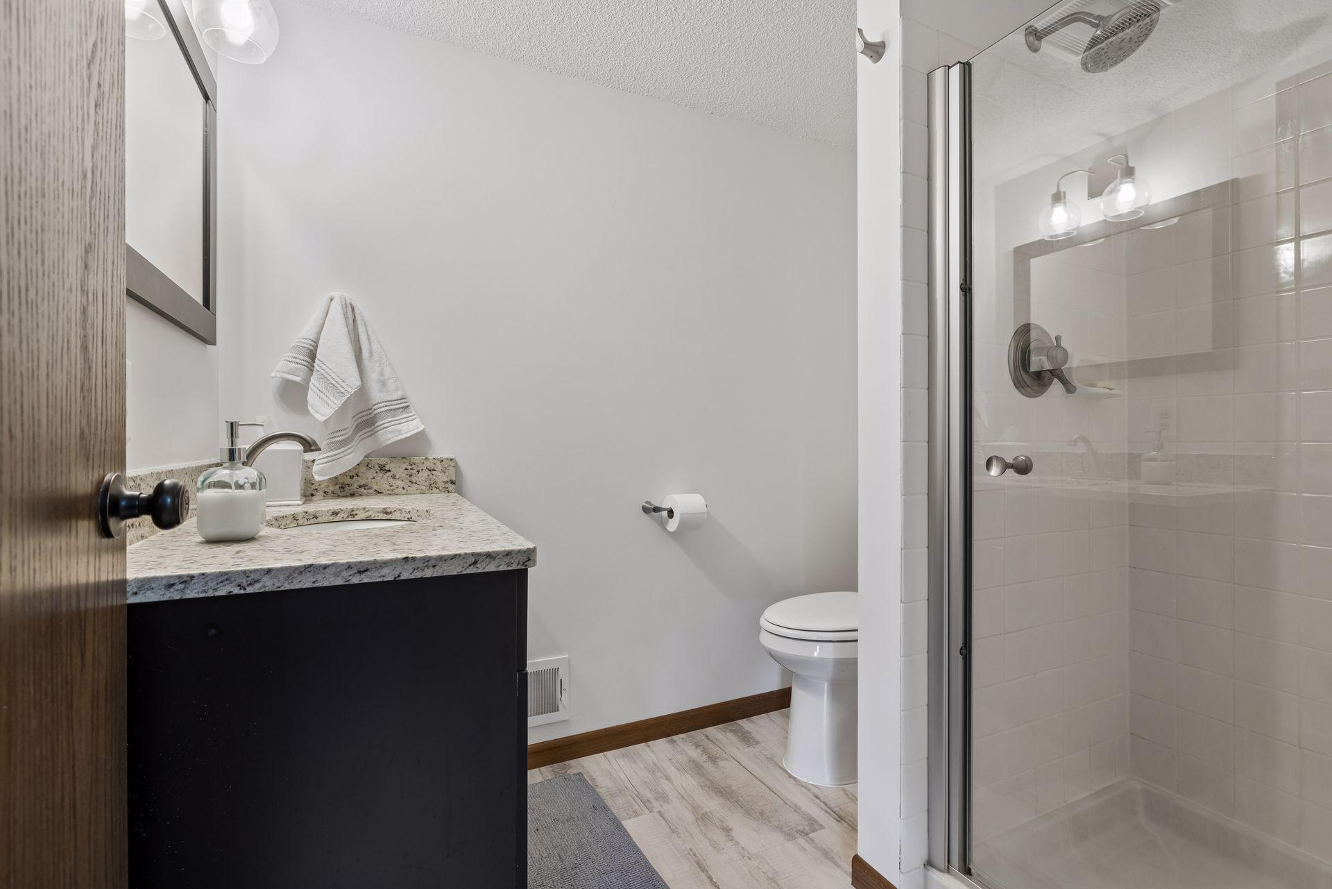 Lower level bathroom is also updated