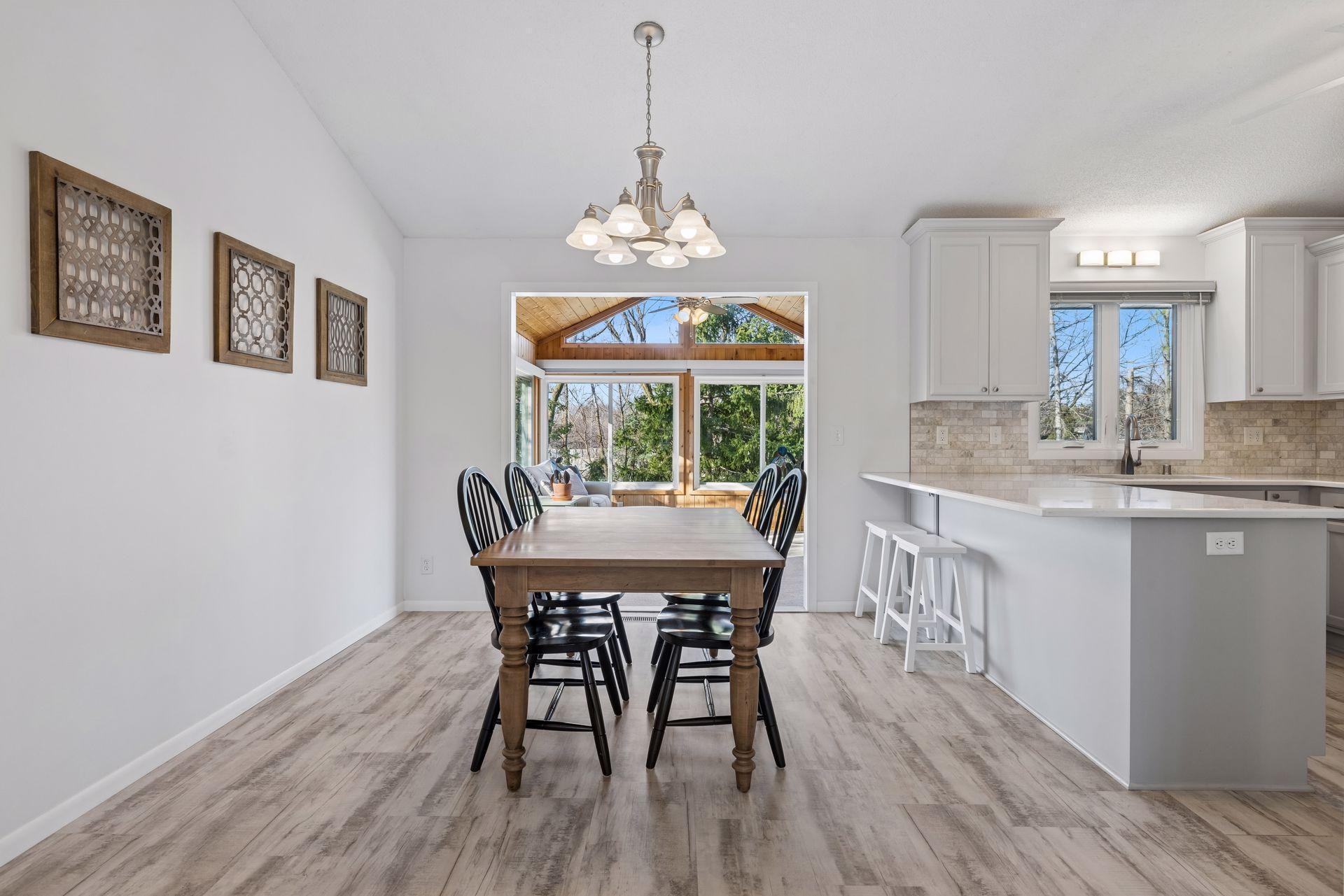 Enjoy meals with lovely backyard views