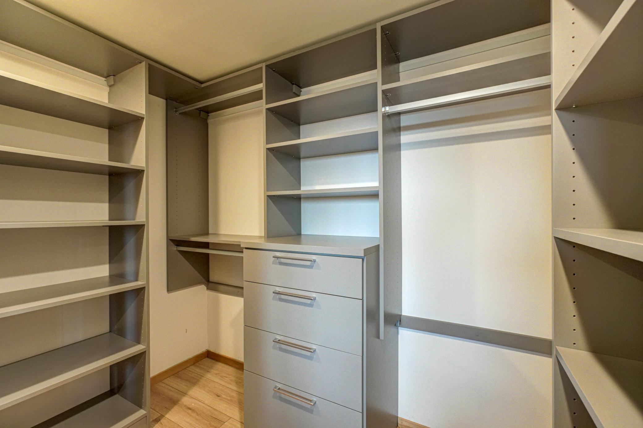 Lower level walk in closet