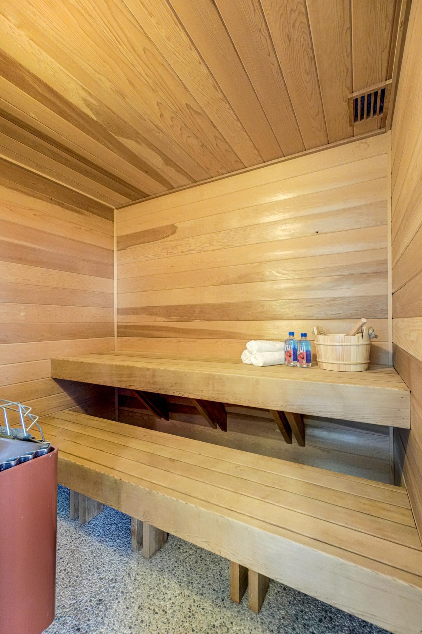 Sauna in lower level bathroom
