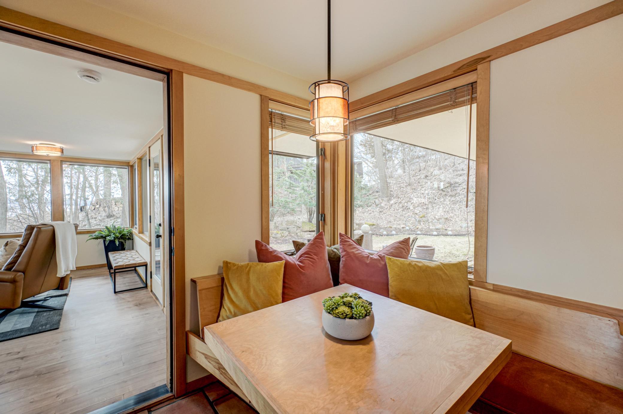 Breakfast nook flows into four season room