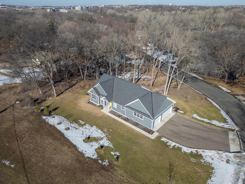 Aerial view showing the huge lot - over 1/2 acre